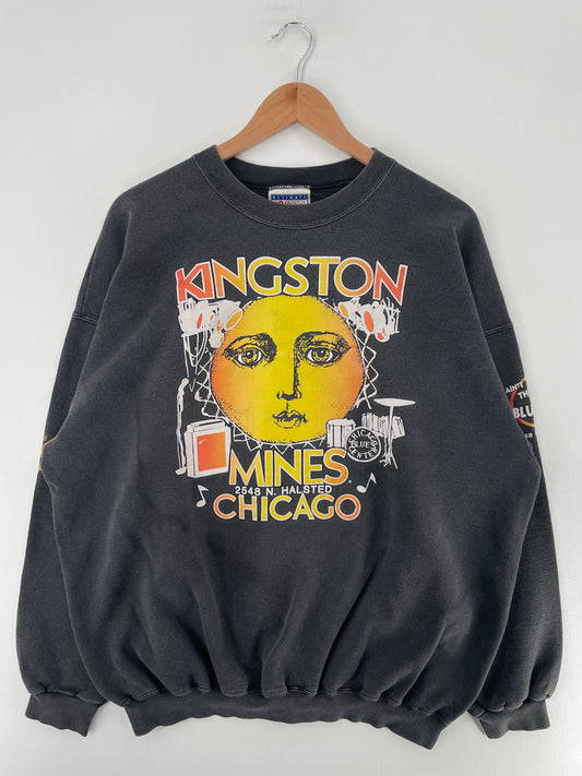 90’s KINGSTON MINES CHICAGO Size XL Sweat-shirt / F7431S