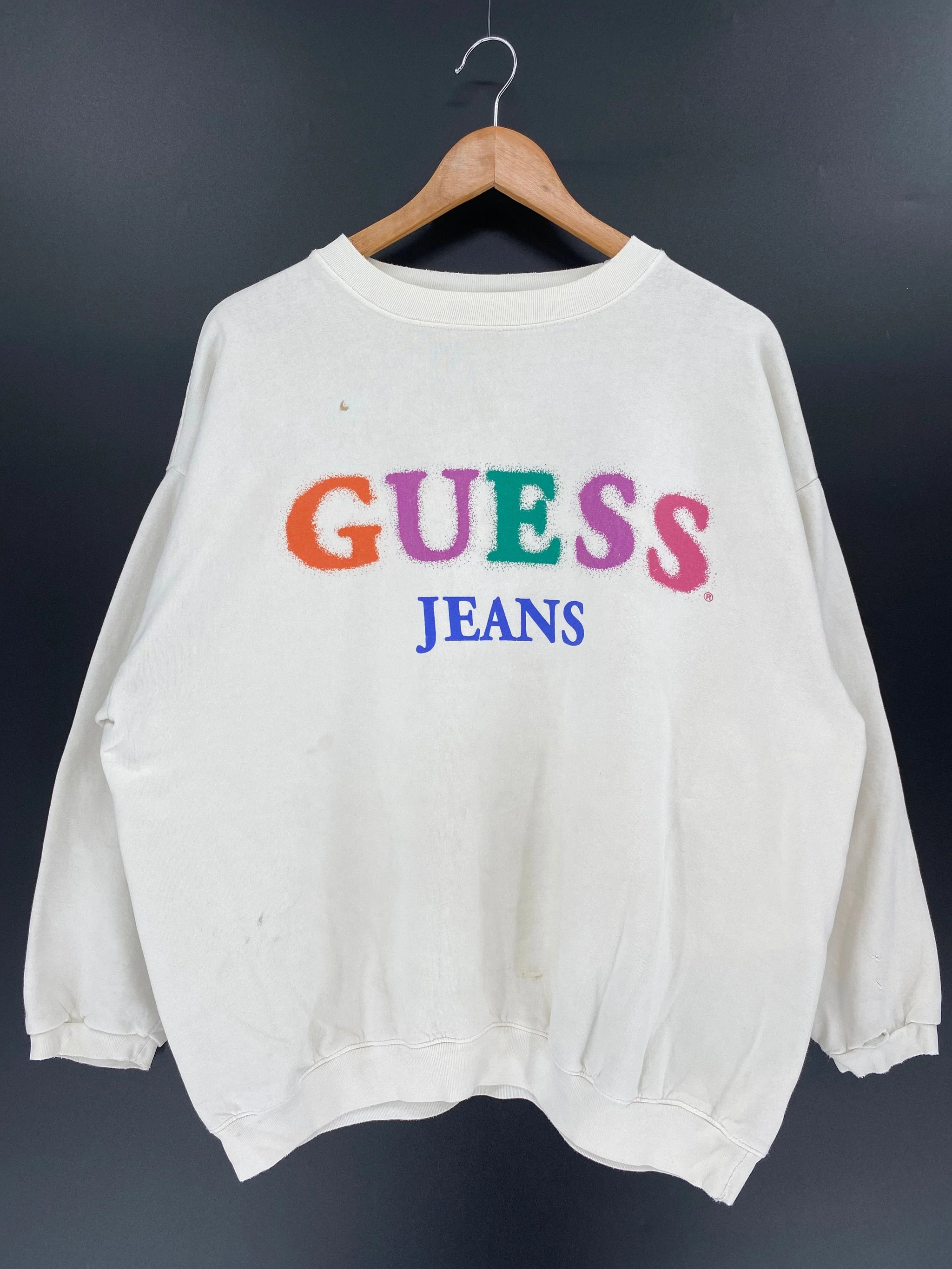 Guess Jeans Sweater VTG 90s Adult Medium Black/Red/Blue Bootleg Open Market  | eBay