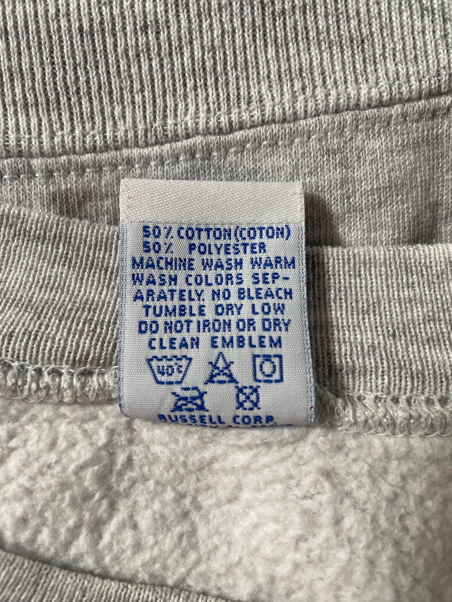 90's RUSSELL x KANSAS Made in USA Size L Vintage College Sweat-Shirt / F3327S