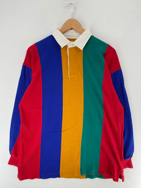 .Vintage ST.JOHN'S BAY MULTICOLOR Size L Rugby-Shirt / F3500R