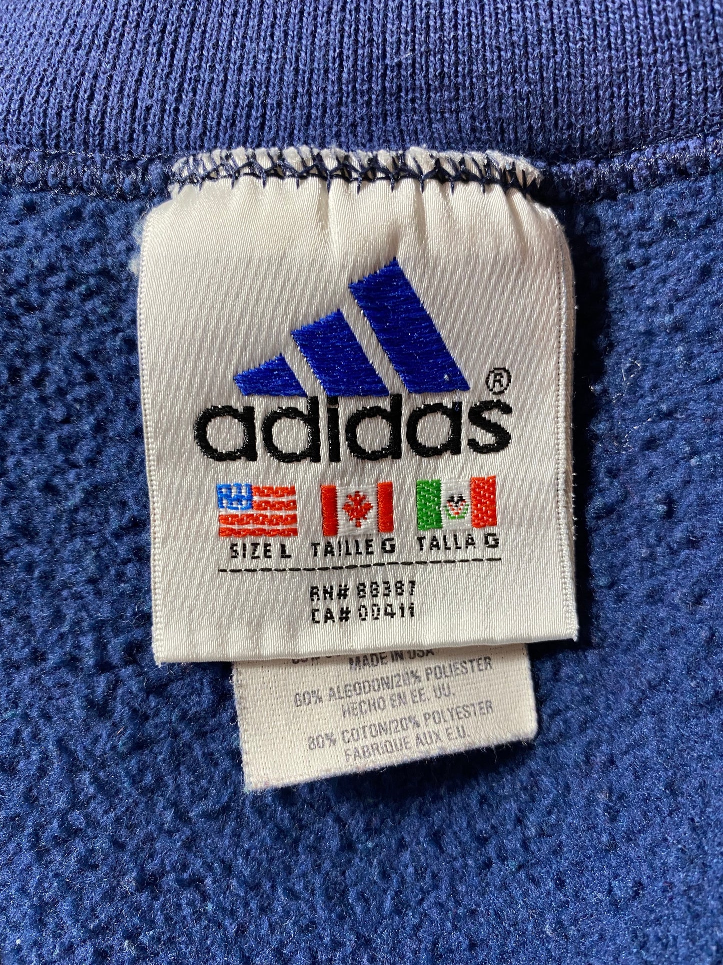 90’s ADIDAS Made in USA Size L Vintage Half-zip Sweat-shirt / F5597S