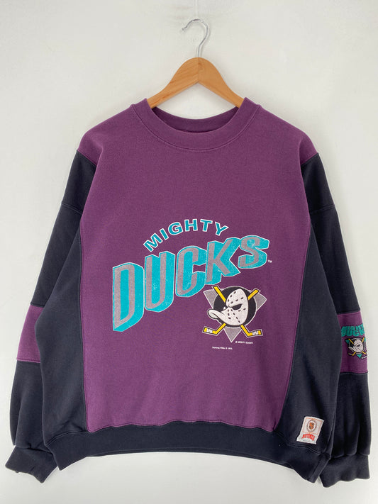 90's MIGHTY DUCKS Made in USA Size XL Vintage NHL Sweat-shirt / F2940S