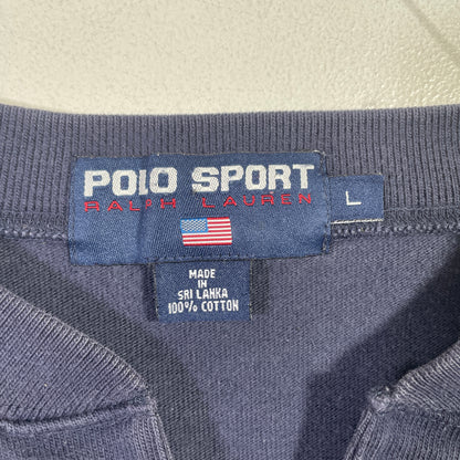 (L) 90's POLO SPORT RALPH LAUREN Vintage Lace Up Long Sleeve T-Shirt / A0817S