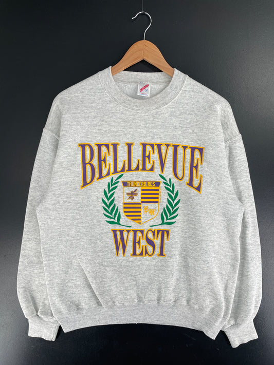 90's BELLEVUE WEST Made in USA Size L Vintage College Sweat-shirt / F7295S