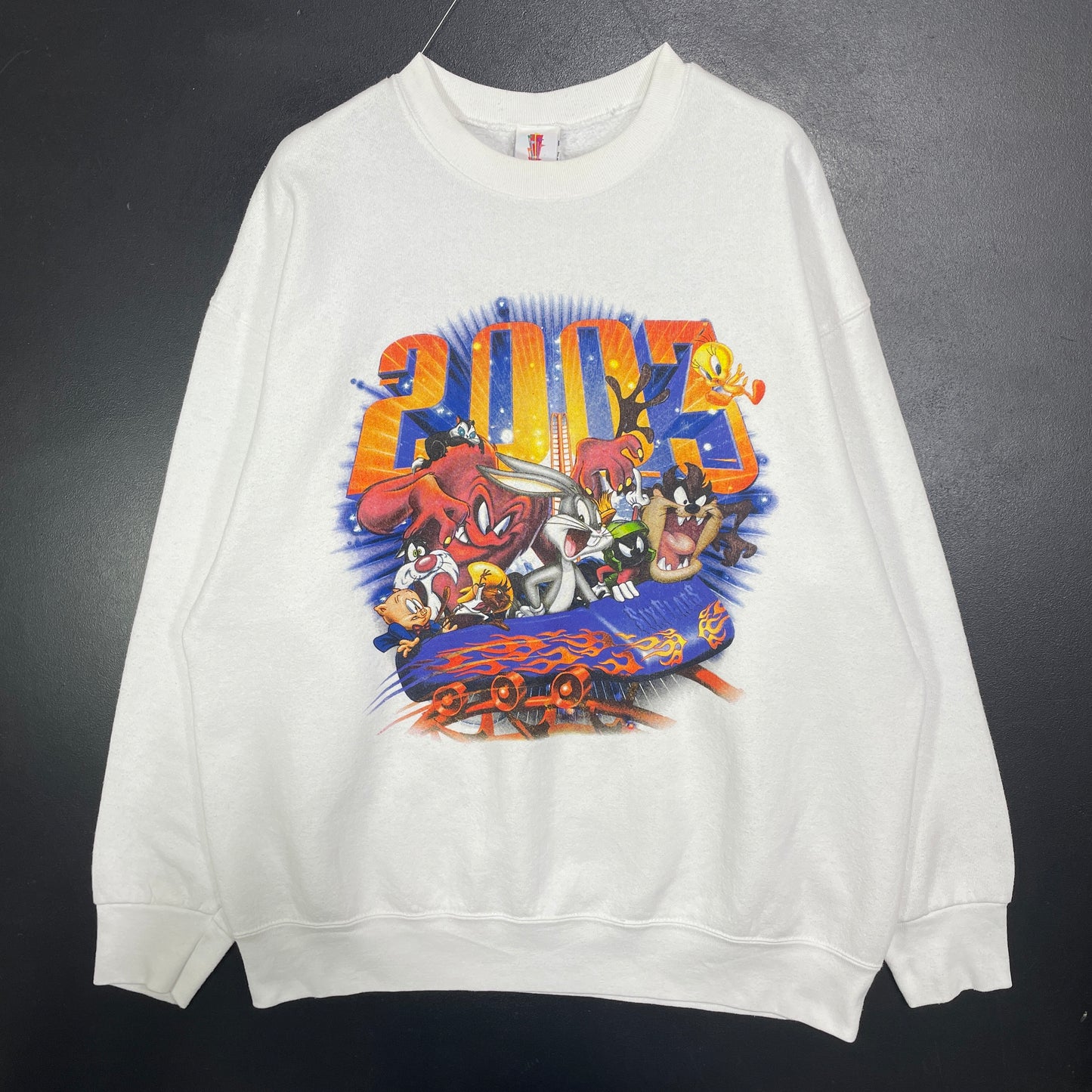 (XL) 2003 LOONEY TUNES x SIX FLAGS Vintage Sweatshirt / A1553S