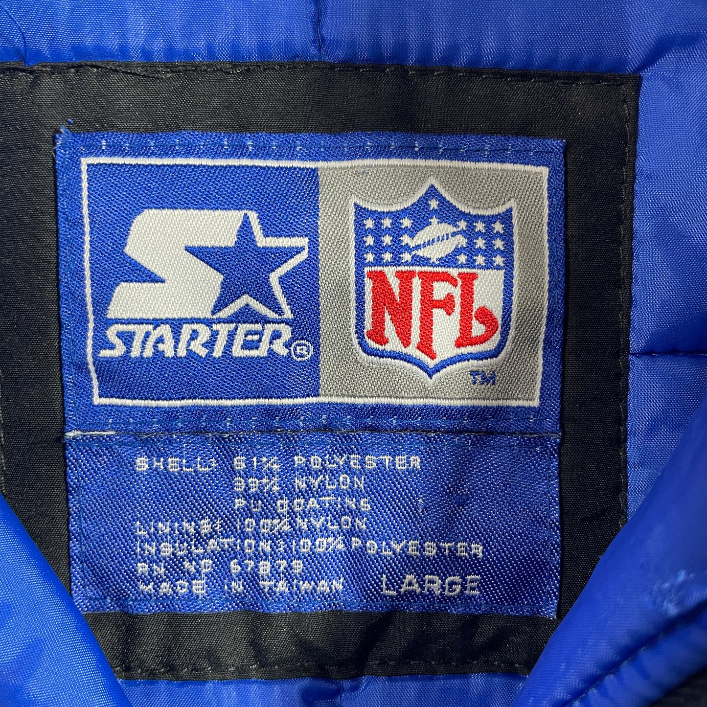 (L) 90's STARTER x DENVER BRONCOS Vintage NFL Padded Nylon Jacket / A1365N
