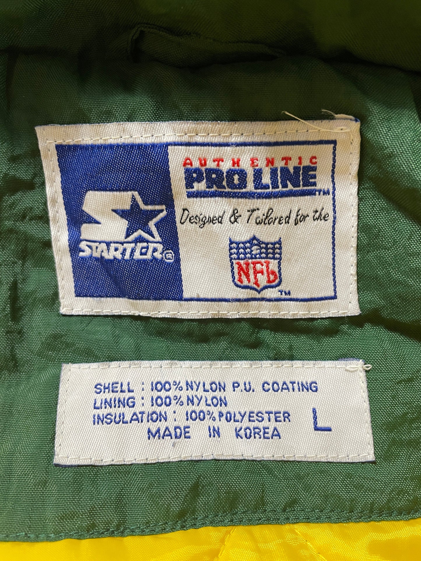 90's STARTER x GREEN BAY PACKERS Size L Vintage NFL Padded Nylon Jacket / F7101N