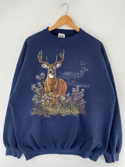 Vintage DEER Size XXL Animal Sweat-Shirt / F4071S