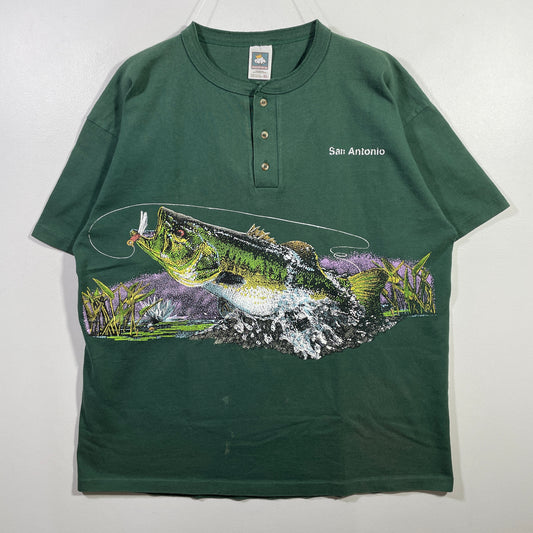 (XL) 90's SAN ANTONIO BASS Vintage Animal T-Shirt / A0915T