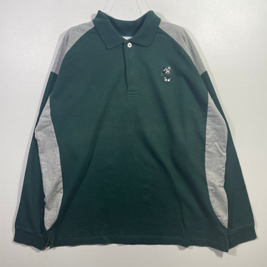 (XL) 00' DISNEY MICKEY MOUSE Vintage Long Polo Shirt / A0882T