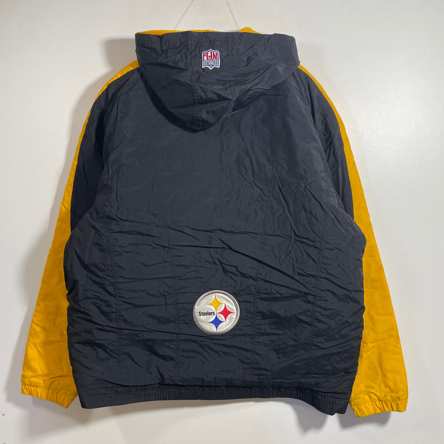 (L) 00' NIKE x PITTSBURGH STEELERS Vintage NFL Padded Nylon Jacket / A1361N