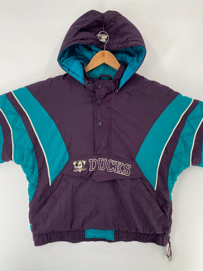 90’s Kids STARTER x MIGHTY DUCKS Size Boys L NHL Padded Nylon Jacket / F8053N