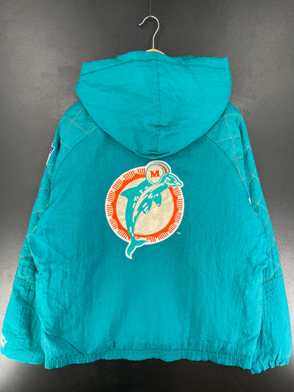 .90's STARTER x MIAMI DOLPHINS Size L Vintage NFL Padded Nylon Jacket / F3333N
