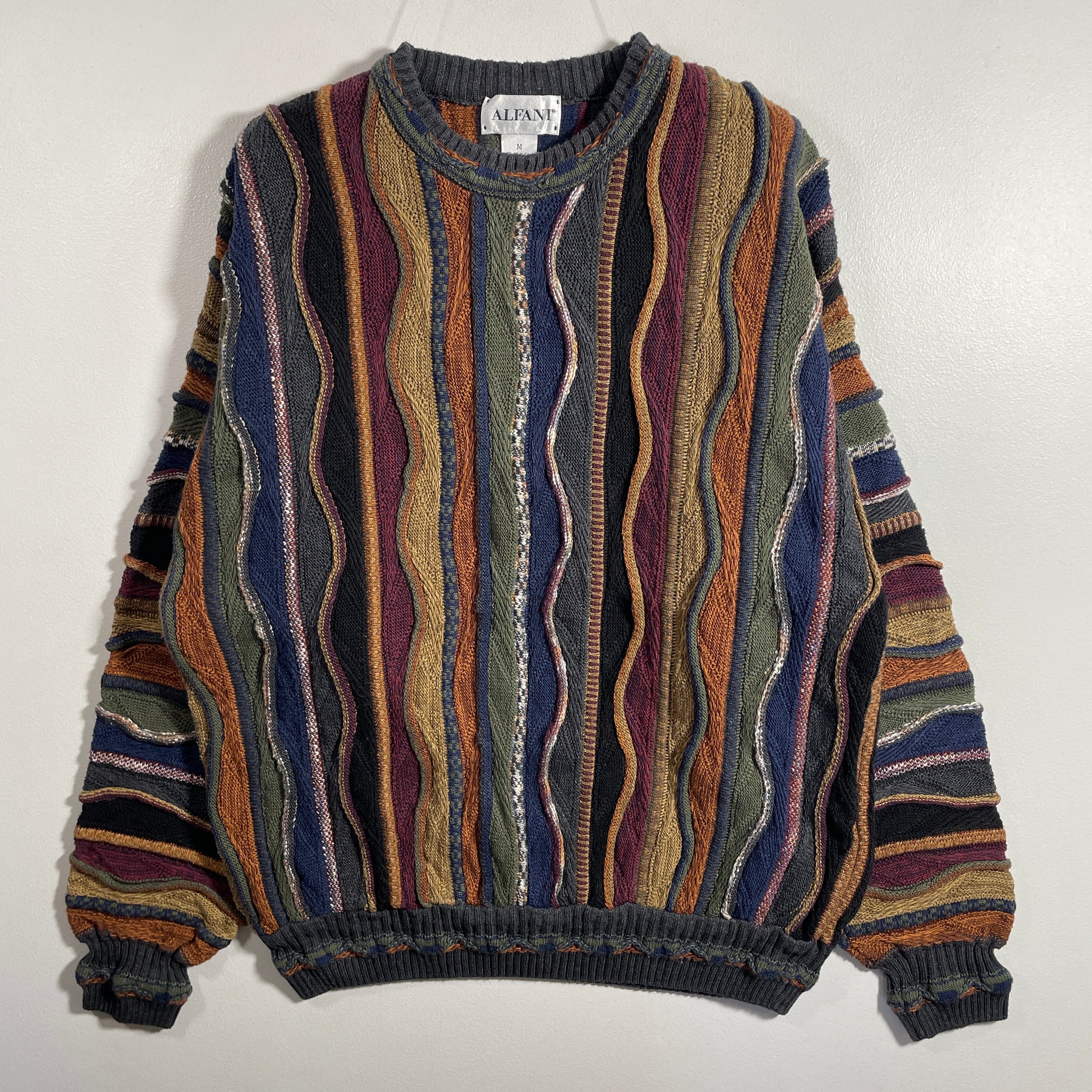 トップス archive COOGI 3D Crazy Patterned Knit COOGI 3D KNIT SWEATER Multi colored (Yellow, | Depop