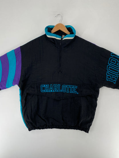 .90’s STARTER x CHARLOTTE HORNETS Size S NBA Padded Nylon Jacket / F3173N