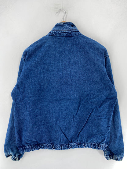 90's DETROIT LIONS Made in USA Size L Vintage NFL Zip-up Denim Jacket / F3865J