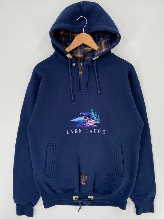 Vintage LAKE TAHOE Size M Animal Hoodie Sweat-Shirt / F9064S