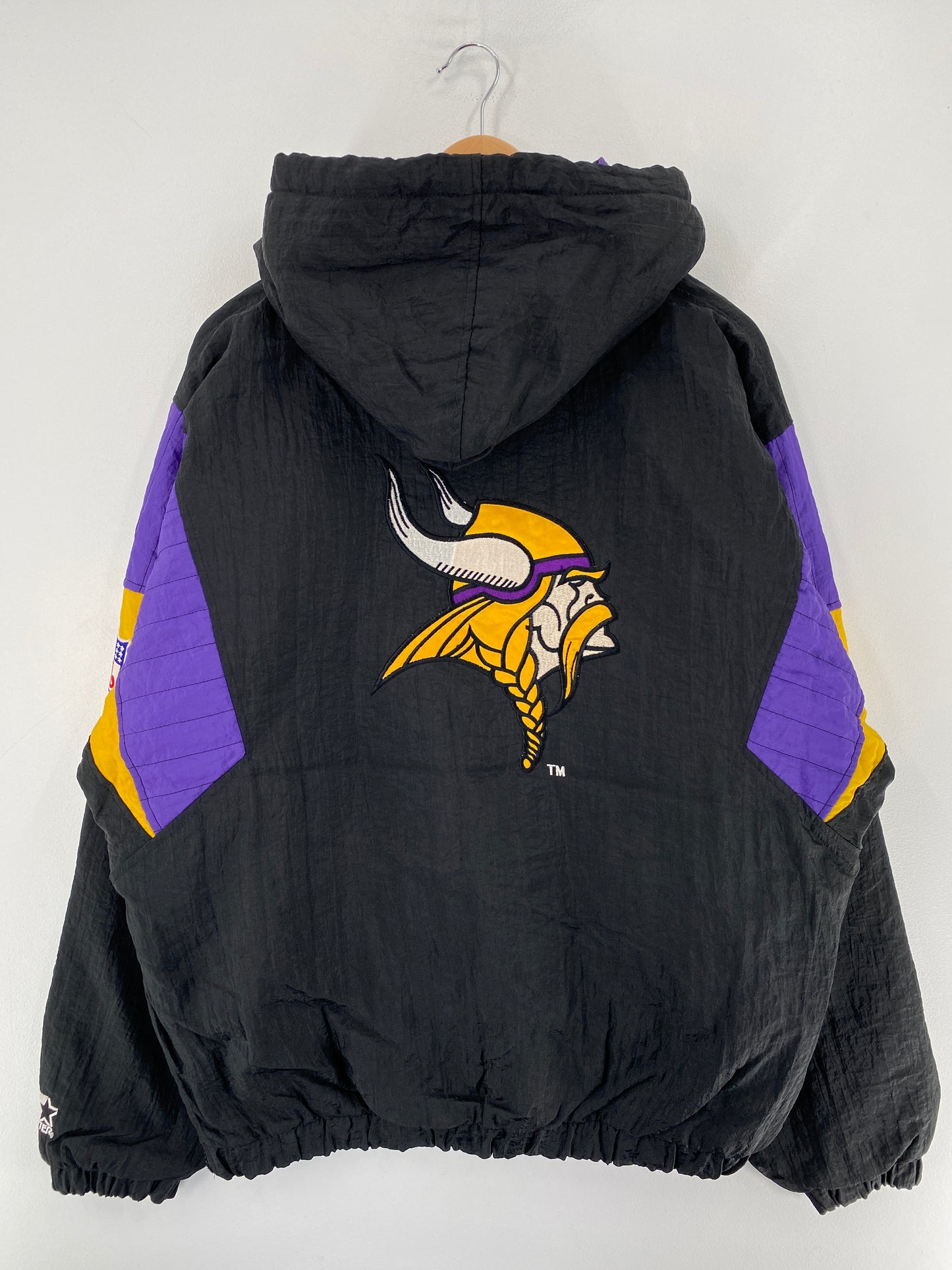 90's STARTER x VIKINGS Size L Vintage NFL Padded Nylon Jacket / F4422N