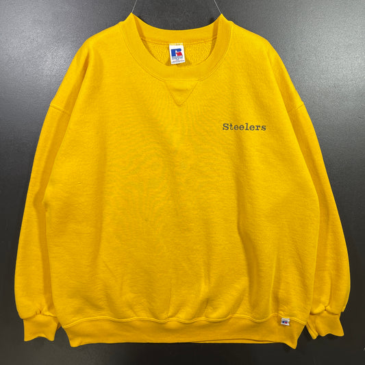 (XXL) 90's RUSSELL x PITTSBURGH STEELERS Vintage NFL Sweatshirt / A0999S