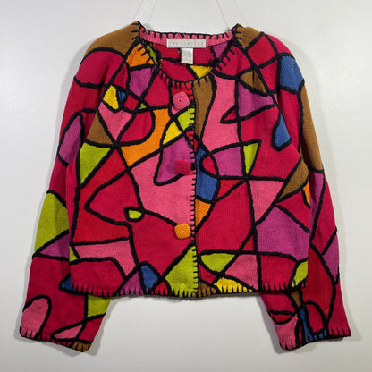 (Ladies M/L) Vintage THE LIMITED PATCHWORK Cardigan Knitwear / A0873K
