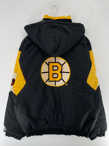 90's STARTER x BOSTON BRUINS Size L Vintage NHL Padded Nylon Jacket / F3332N