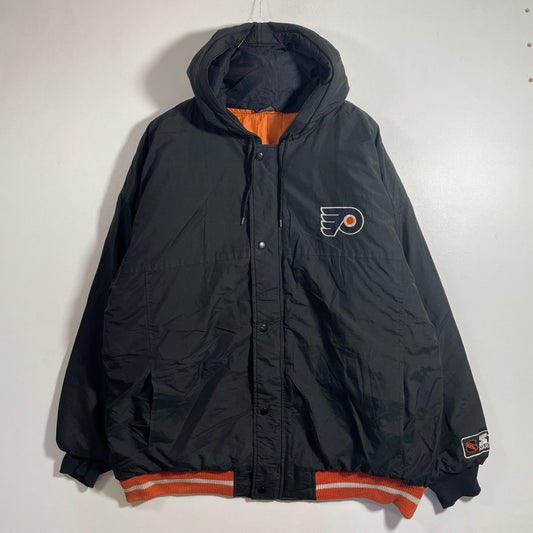 (XL) Early 90’s STARTER x PHILADELPHIA FLYERS Vintage NHL Padded Nylon Jacket / A1357N