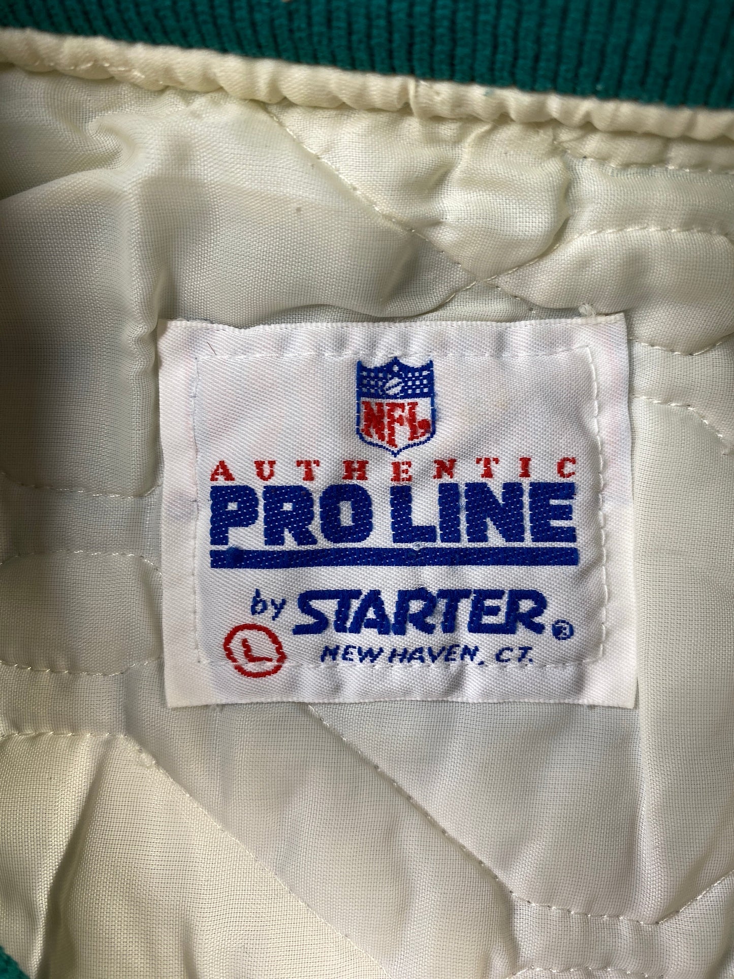 90's STARTER x MIAMI DOLPHINS Made in USA Size L Vintage NFL Nylon Jacket / F6228N
