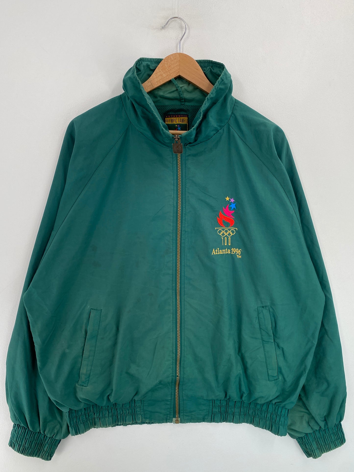 1996 ATLANTA OLYMPIC Size L Vintage Zip-up Nylon Jacket / G4544N