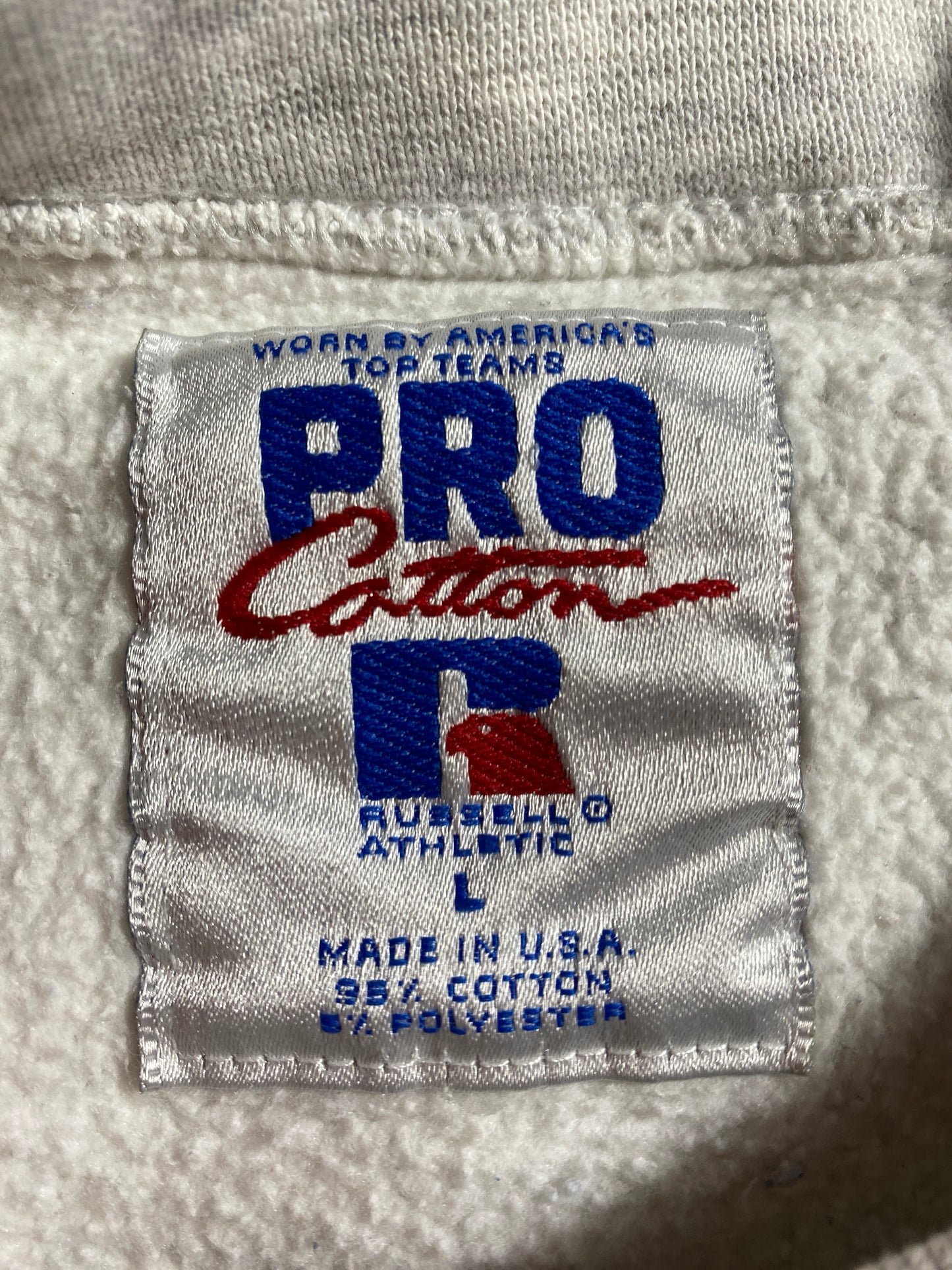 90's RUSSELL x KANSAS Made in USA Size L Vintage College Sweat-Shirt / G889S