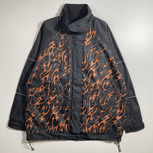(L) 00’ HARLEY DAVIDSON FLAME REFLECTIVE Vintage Nylon Jacket / A1253N