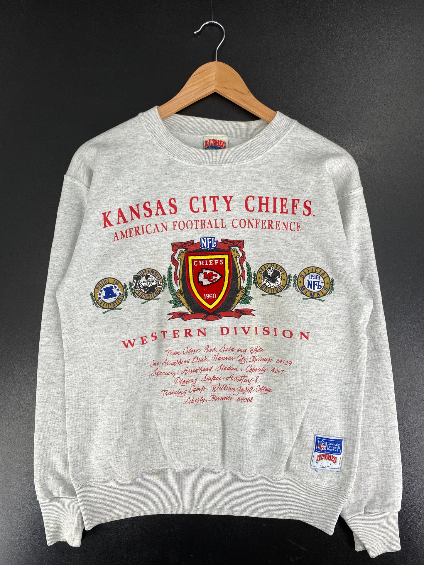 90's KANSAS CITY CHIEFS Made in USA Size XL Vintage NFL Sweat-Shirt / F3879S