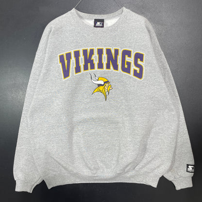 (Approx.XL) 90's STARTER x MINNESOTA VIKINGS Vintage NFL Sweatshirt / A1464S