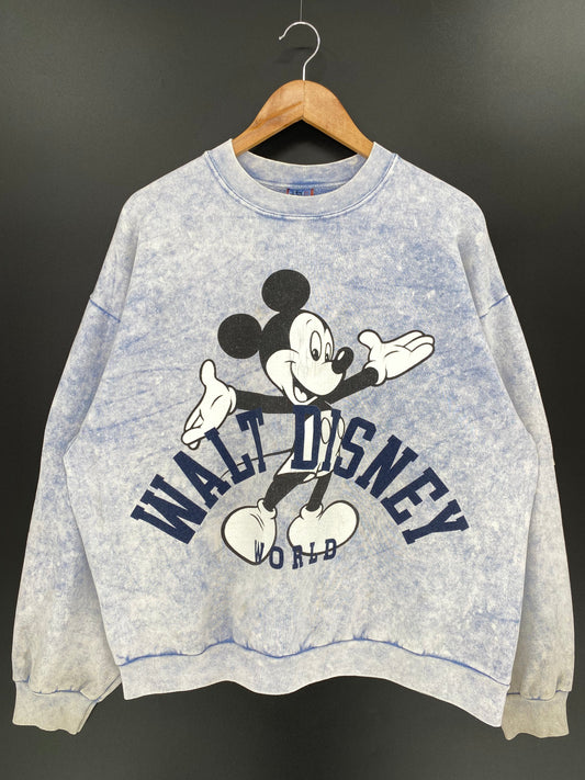 90’s WALT DISNEY WORLD MICKEY Made in USA  Size One Size(Approx.XL) Vintage Sweat-shirt / E7748S