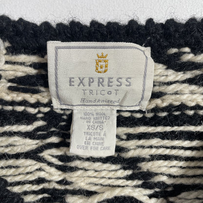 (XS/S) Vintage EXPRESS TRICOT Hand Knit Wool Sweater / A1264K