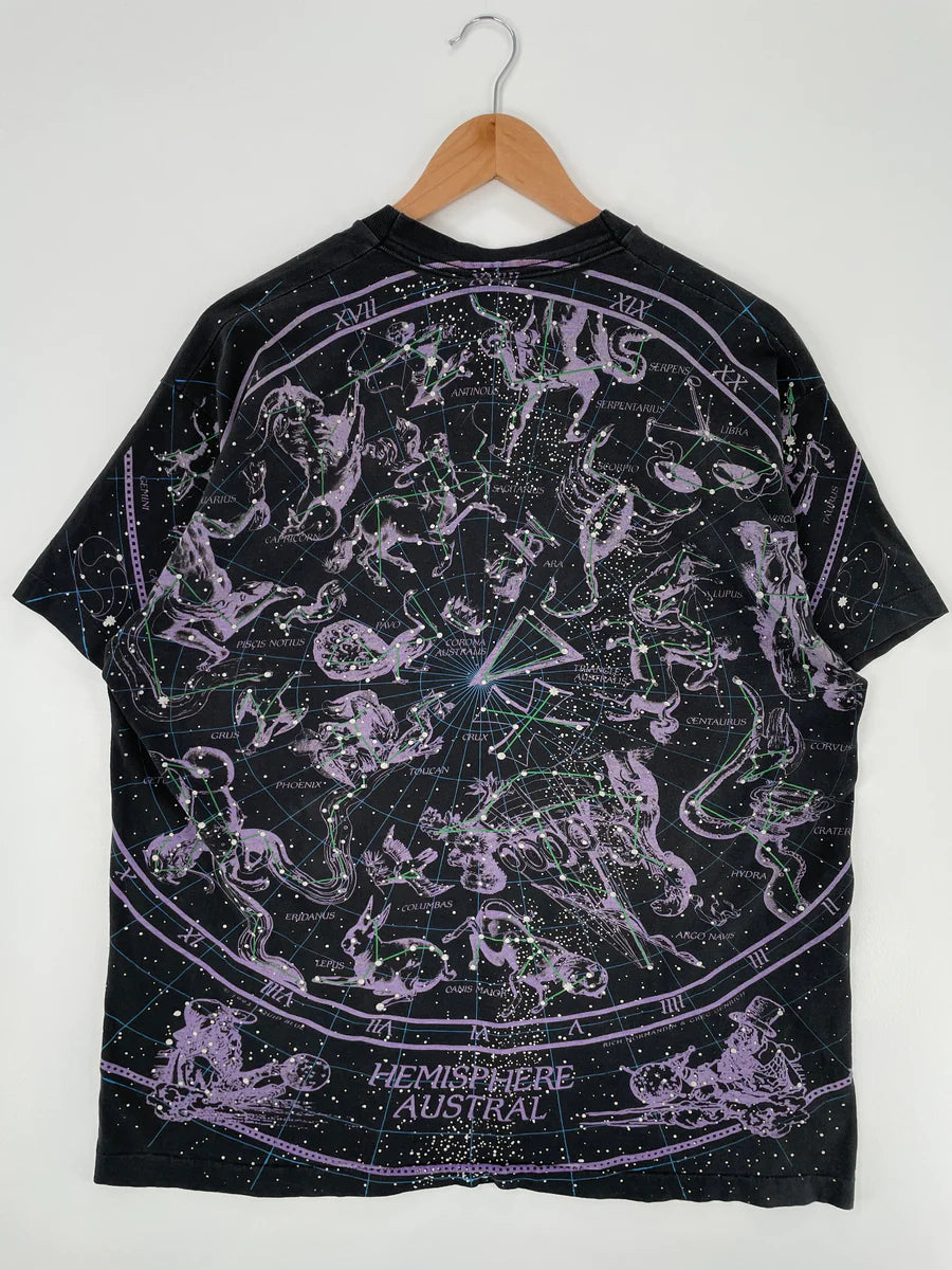 90's LIQUID BLUE CONSTELLATION All over prints Size XL T-shirts / F8517T