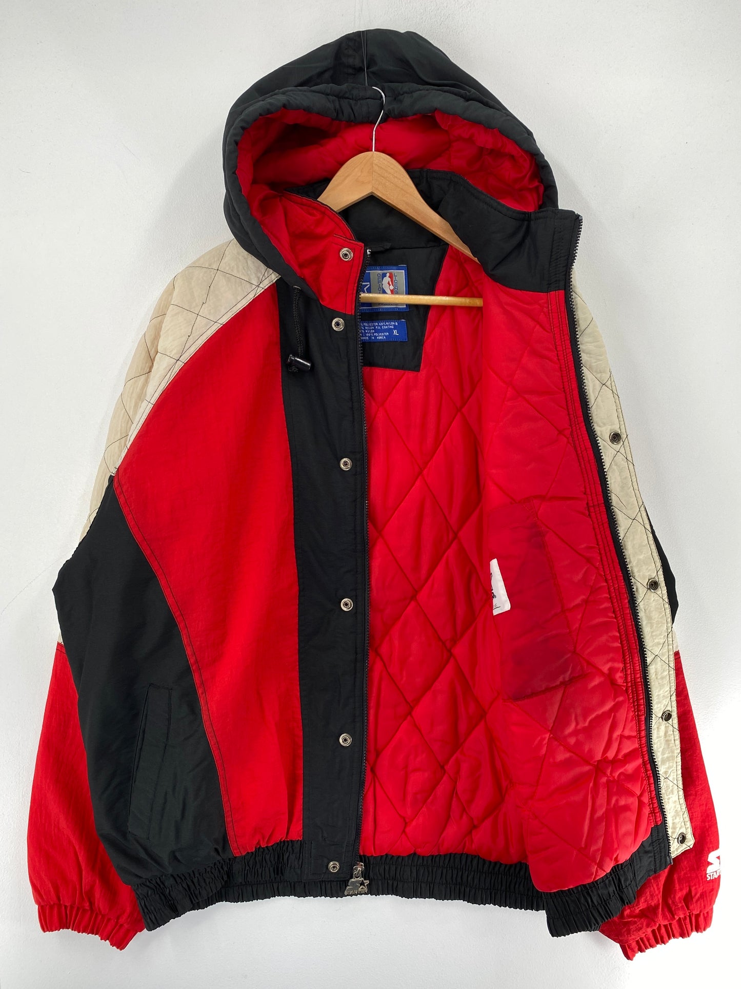 90's STARTER x BULLS Size XL Vintage NBA Padded Nylon Jacket / F4424N