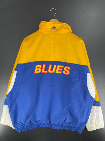 .Vintage ST. LOUIS BLUES Size Approx. XL NHL Padded Nylon Jacket / F3464N