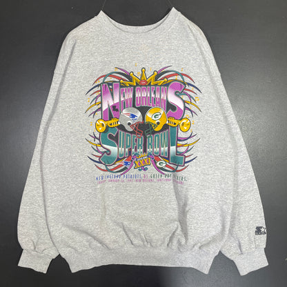 (XL) 1997 STARTER  PATRIOTS X PACKERS Vintage NFL Sweatshirt / A0641S
