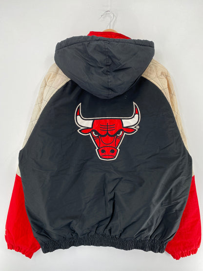90's STARTER x BULLS Size XL Vintage NBA Padded Nylon Jacket / F4424N