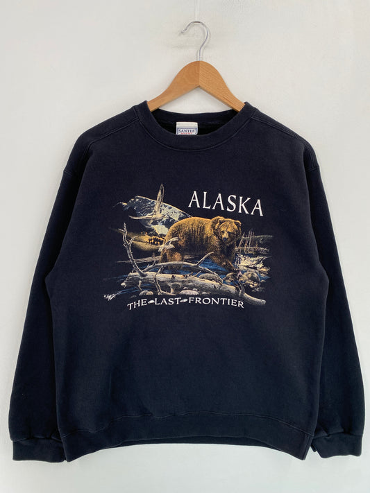 90's ALASKA BEAR Made in USA Size L Vintage Animal Sweat-shirt / G5376S