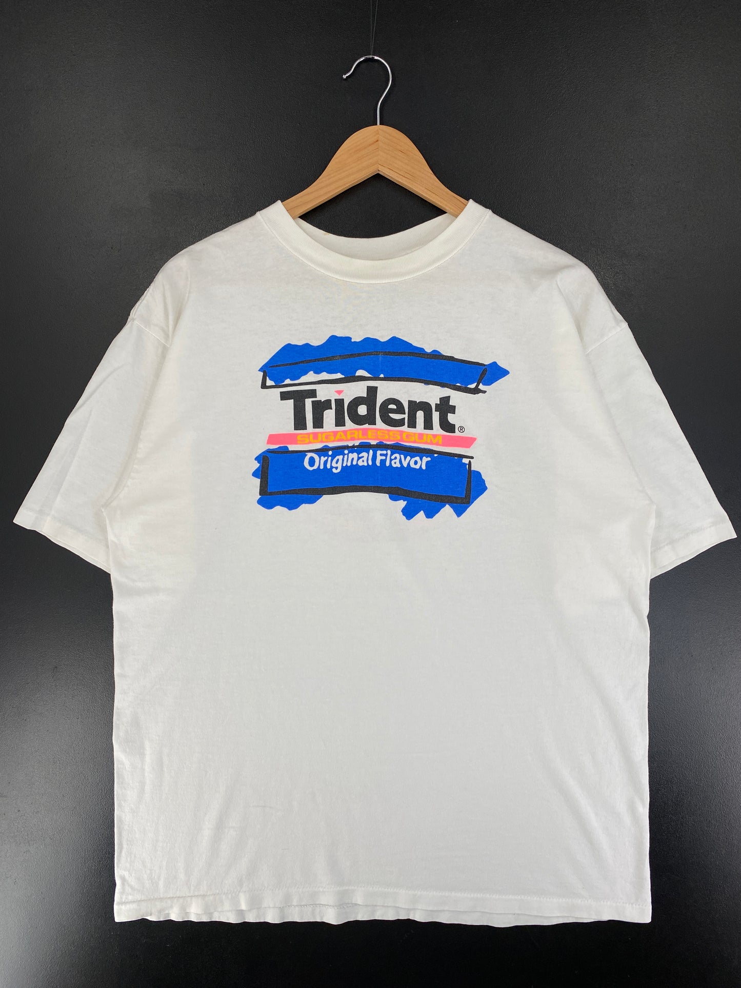 .90's TRIDENT Made in USA Size XL Vintage T-Shirt / F9589T