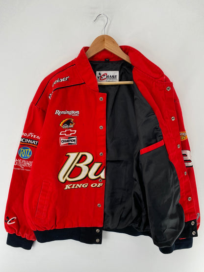 Vintage NASCAR BUDWEISER X DALE EARNHARDT JR Size XL Racing Jacket / F3677J