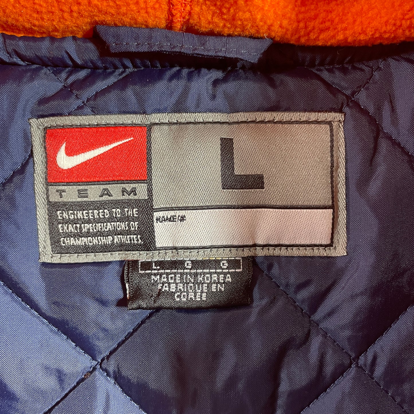 (L) 00' NIKE x CHICAGO BEARS Vintage NFL Padded Nylon Jacket / A1360N