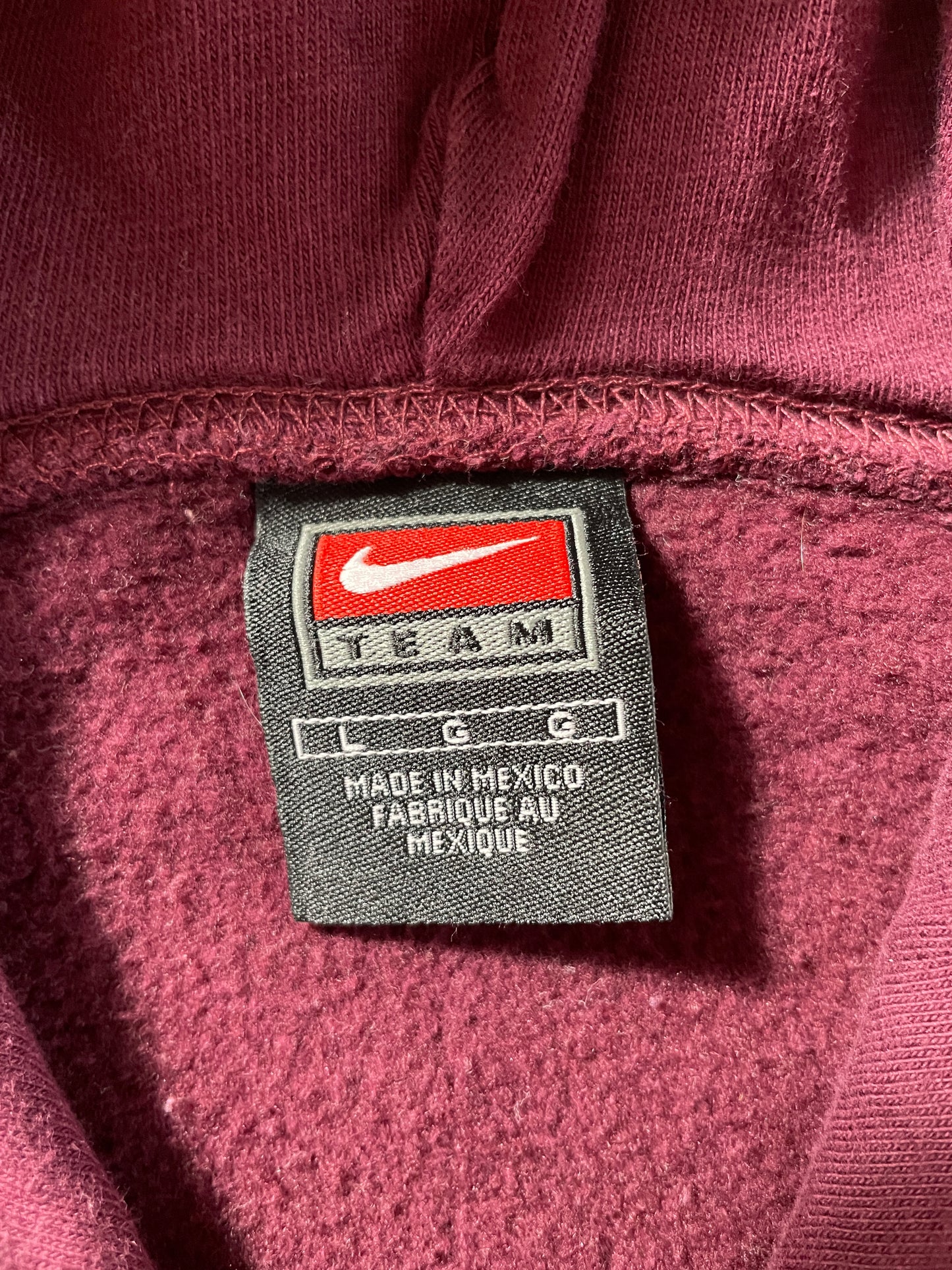 00' NIKE x TEXAS A&M Size L College Vintage Hoodie Sweat-Shirt / F4367S
