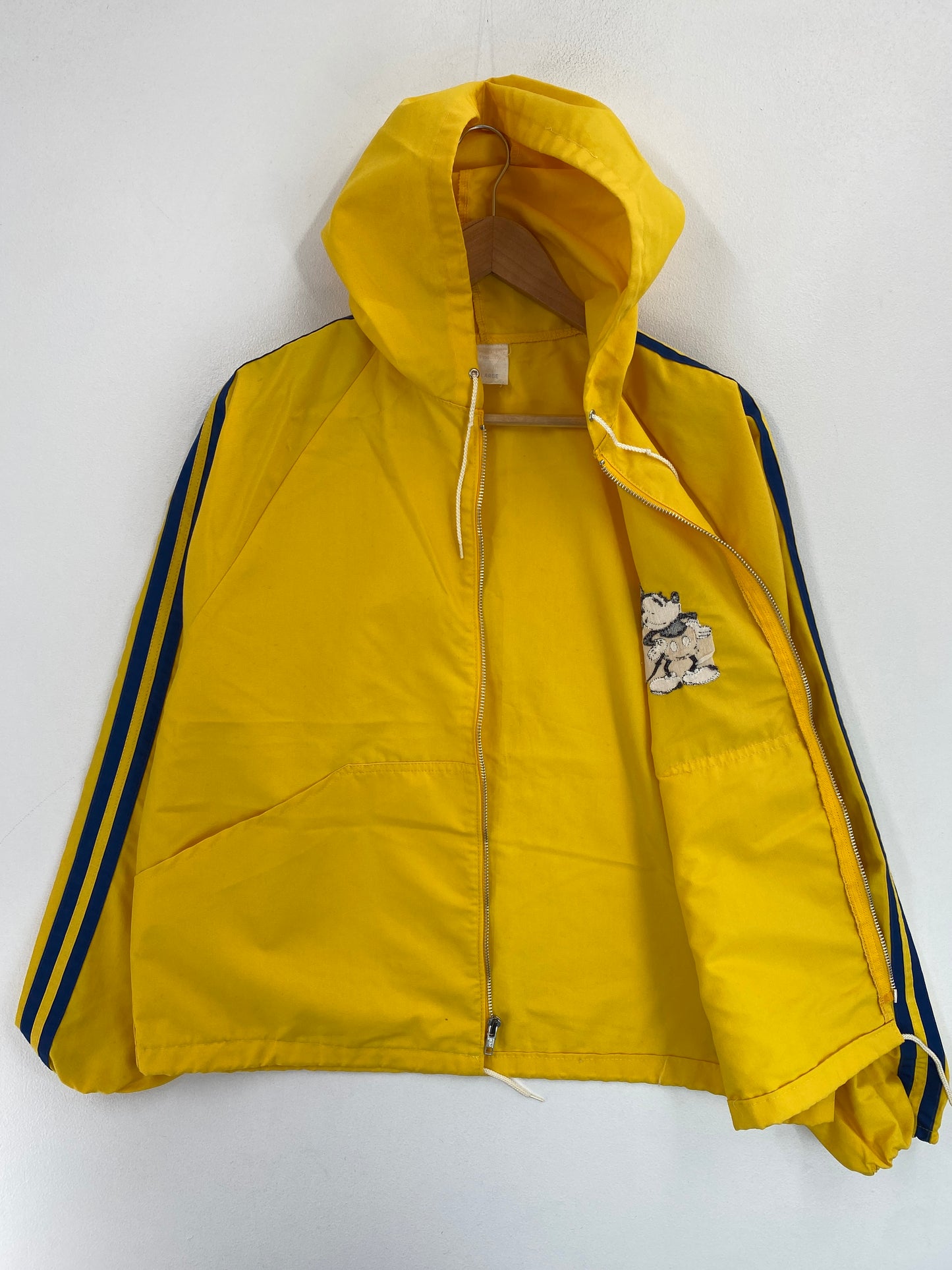 70's DISNEY MICKEY Size L Vintage Zip-up Cotton Jacket / G4206J