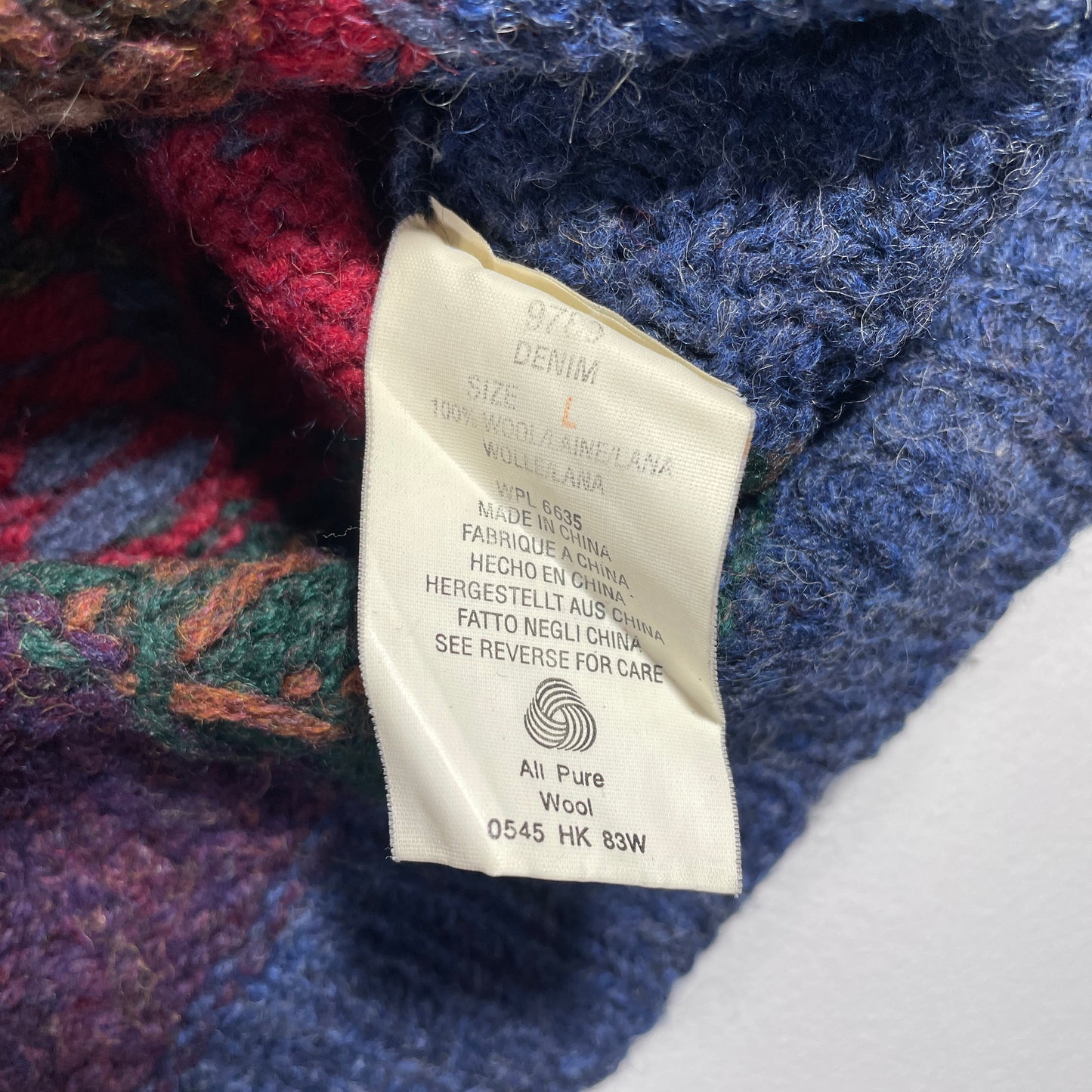 (L) 90's WOOLRICH MOUNTAIN LODGE Vintage Wool Knit Sweater / A1191K