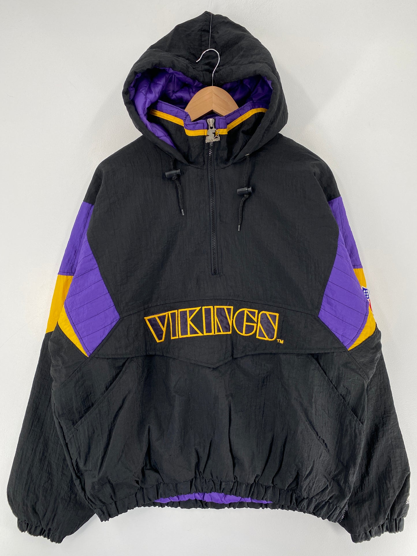 90's STARTER x VIKINGS Size L Vintage NFL Padded Nylon Jacket / F4422N