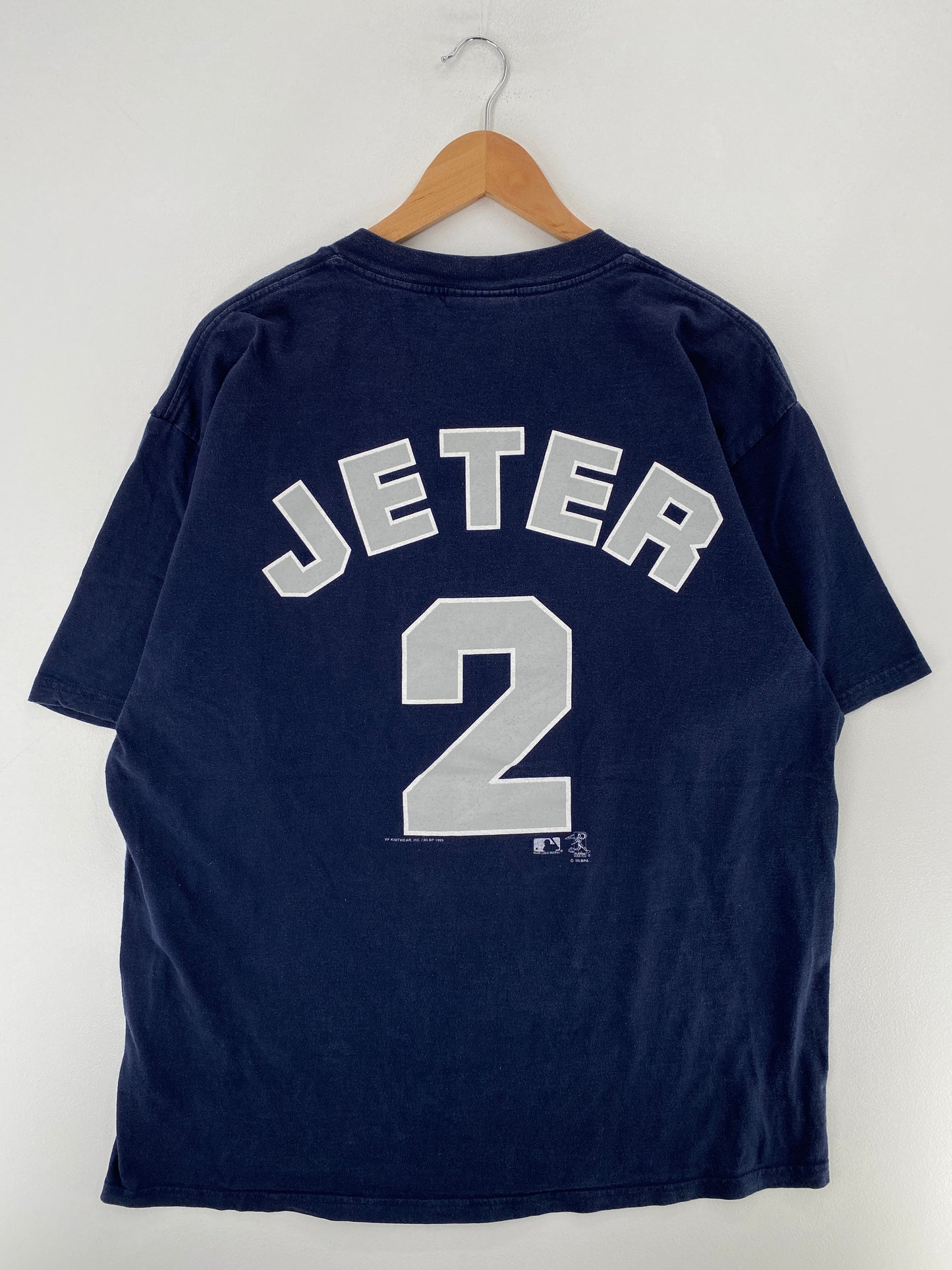 1999 JETER NEW YORK YANKEES Size XL Vintage MLB T-shirt / F8314T