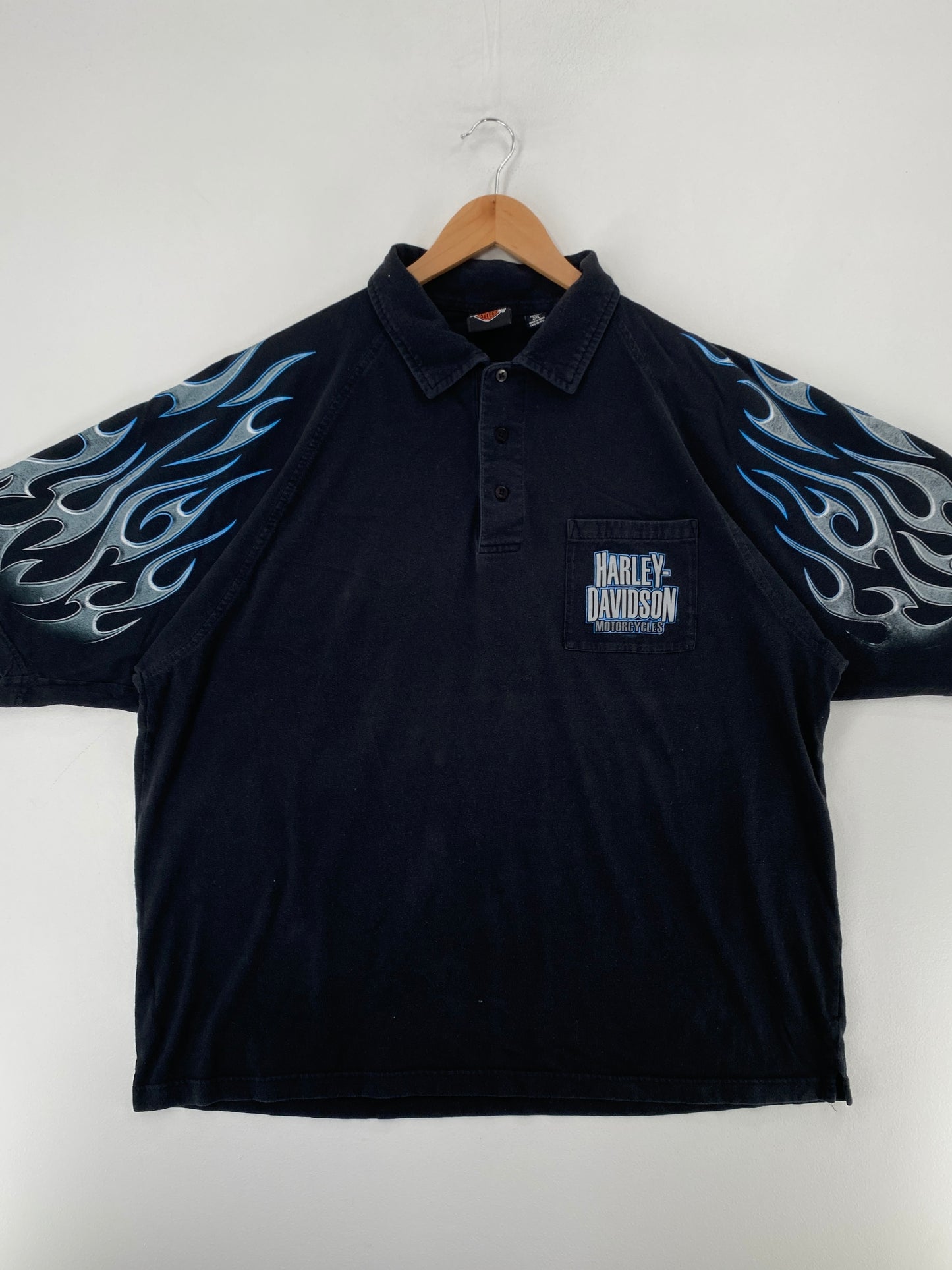 90’s HARLEY DAVIDSON Size XXL Half Button up T-shirt / F8566T