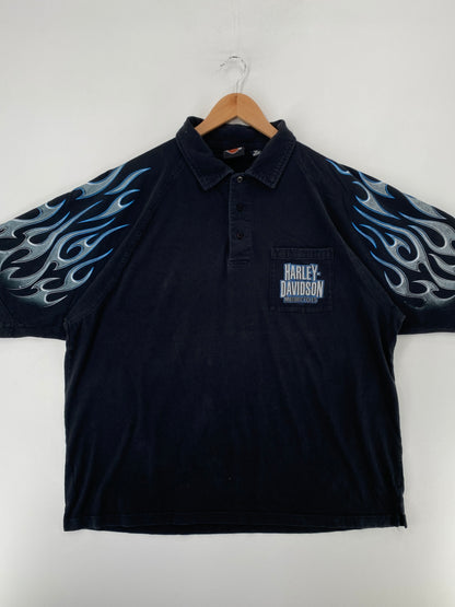 90’s HARLEY DAVIDSON Size XXL Half Button up T-shirt / F8566T